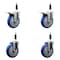 Service Caster 5'' Blue Poly Swivel 7/8'' Expanding Stem Caster Set 2 Total Lock Brakes, 4PK SCC-EXTTL20S514-PPUB-BLUE-2-S-2-78 - alternate 1